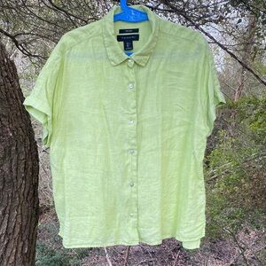 Tahari Lime Green Short Sleeve Shirt
